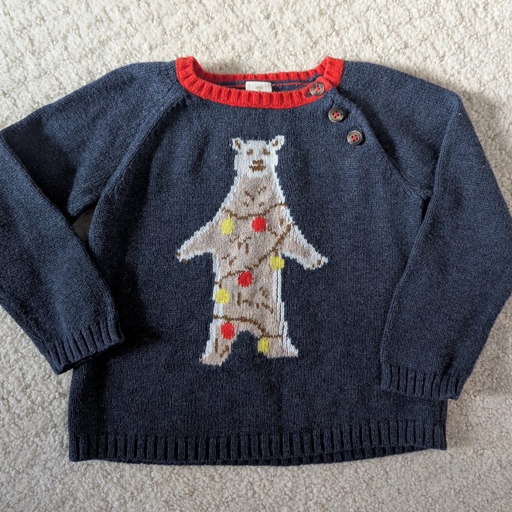 Tucker + Tate Navy Polar Bear And Christmas Lights Sweater